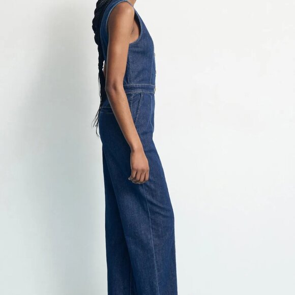 NWT - Denim Giselle Jumpsuit Dusk Dive Wash - Picture 5 of 6